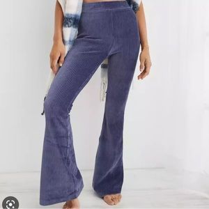 Groove on velour high waisted flare pants
